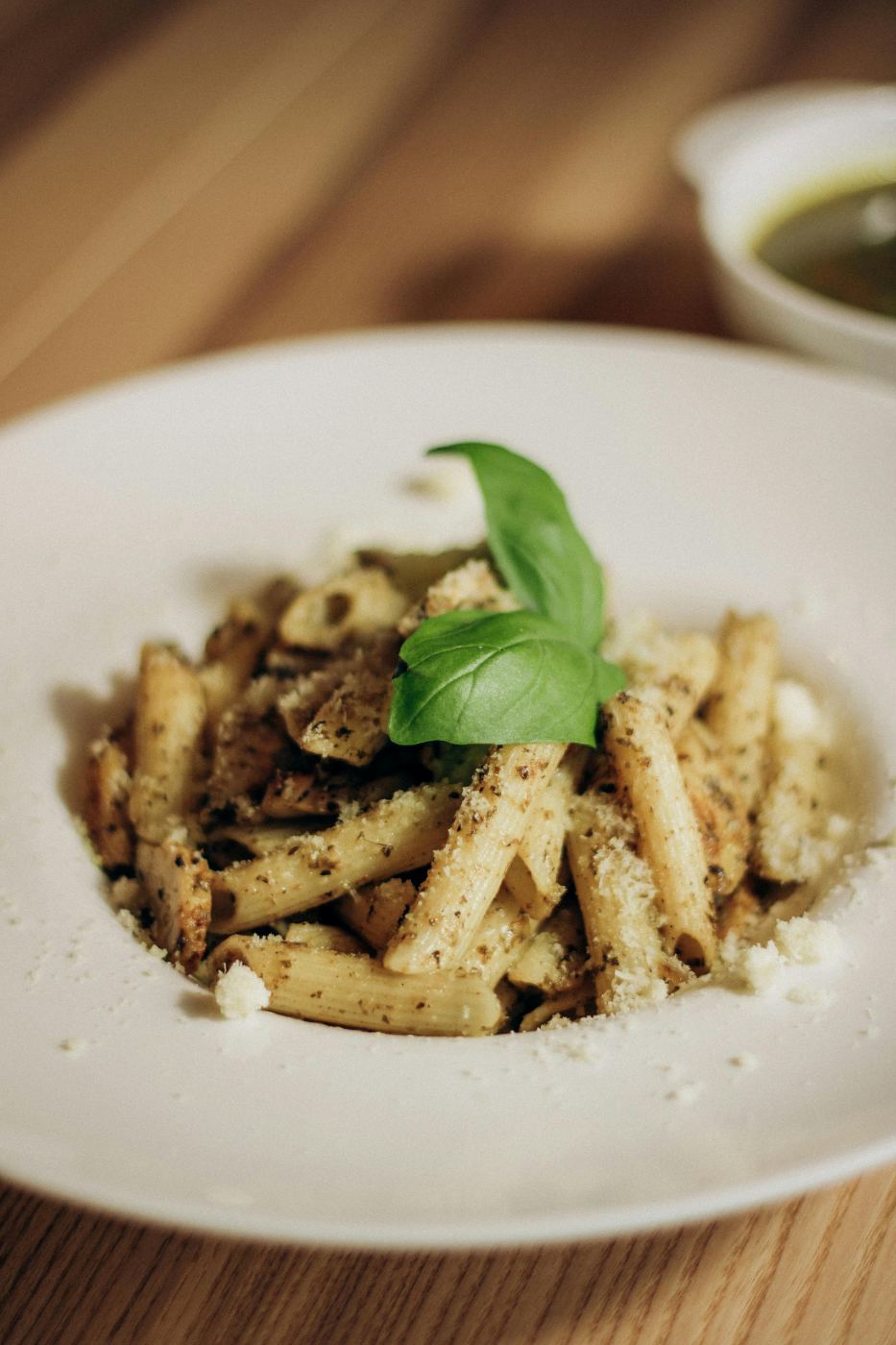 Penne al pesto con parmesano y albahaca fresca en Dolce Italia, Little Italy Gastro Fest Torremolinos