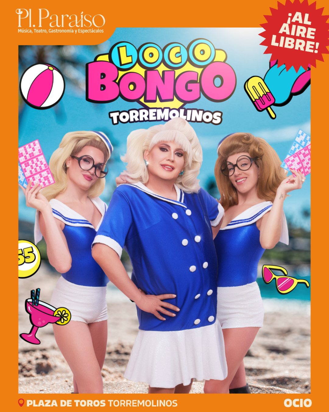 Fiesta Loco Bongo con ambiente de verano.
